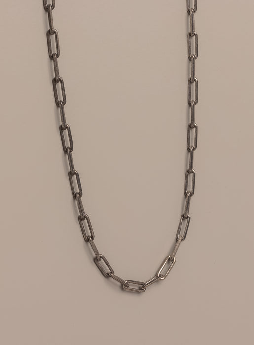 925 Oxidized Sterling Silver Elongated Cable Chain Necklace for Men  WE ARE ALL SMITH: Men's Jewelry & Clothing.   