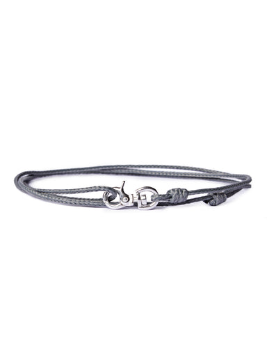 "Torpedo" Sterling Silver Micro Cord Bracelet in Gray Jewelry We Are All Smith   