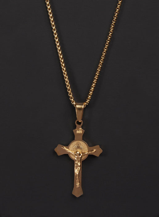 Men's Necklace Gold Crucifix Pendant Necklace Necklaces WE ARE ALL SMITH: Men's Jewelry & Clothing.   