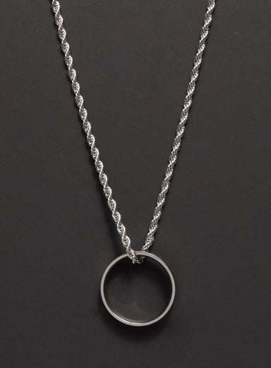 Sweatproof + Waterproof Stainless Steel Ring Necklace for men Necklaces WE ARE ALL SMITH: Men's Jewelry & Clothing.   