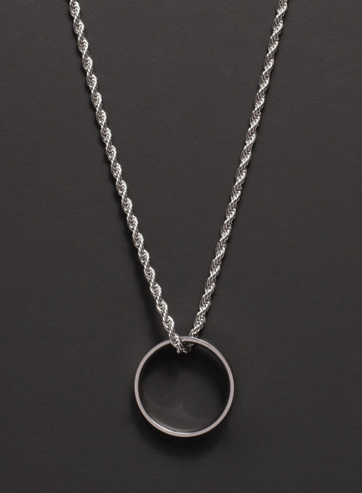 Sterling Silver Ring Necklace Idole de Christofle