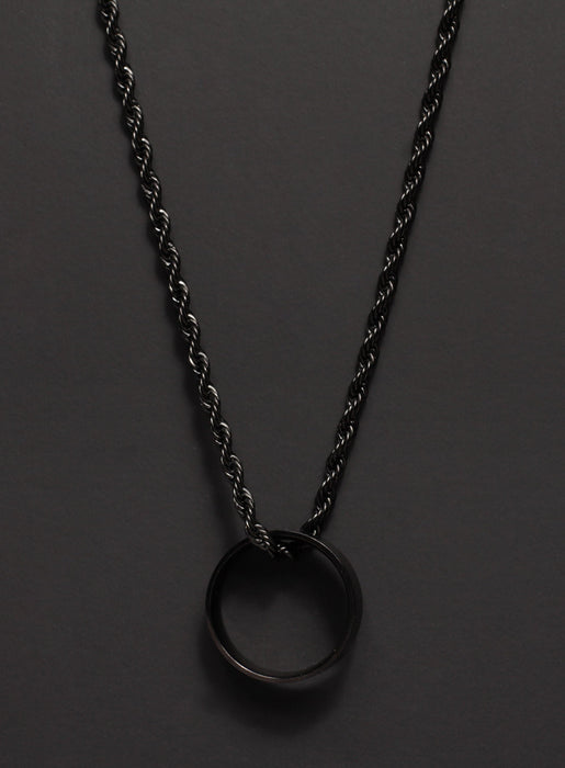 Black ring Rope Necklace for Men Necklaces WE ARE ALL SMITH: Men's Jewelry & Clothing.   