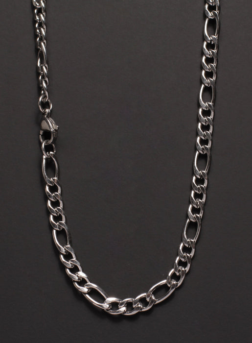 5mm Silver Figaro Chain Necklace for Men Necklaces WE ARE ALL SMITH: Men's Jewelry & Clothing.   