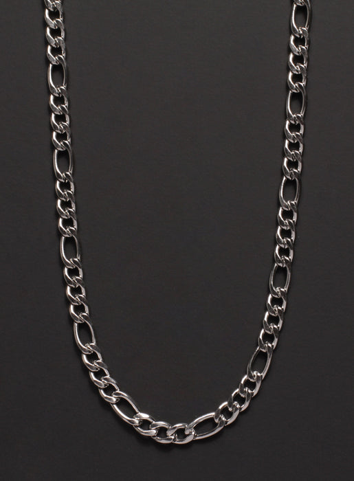 5mm Silver Figaro Chain Necklace for Men Necklaces WE ARE ALL SMITH: Men's Jewelry & Clothing.   