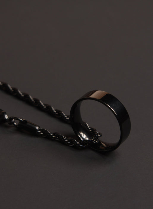 Black ring Rope Necklace for Men Necklaces WE ARE ALL SMITH: Men's Jewelry & Clothing.   