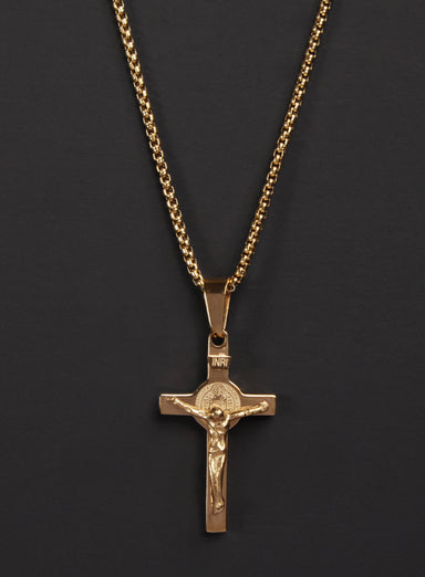 Men's Gold Crucifix Necklace Necklaces WE ARE ALL SMITH: Men's Jewelry & Clothing.   