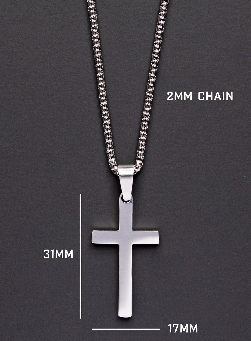 Waterproof Necklace set for men with Large Cross and rope chain — WE