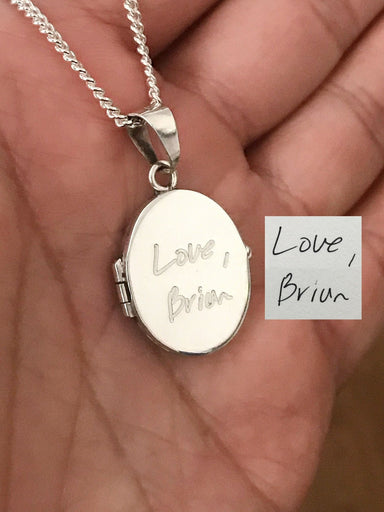 Sterling Silver Custom Handwriting Locket for Men Necklaces WE ARE ALL SMITH: Men's Jewelry & Clothing.   