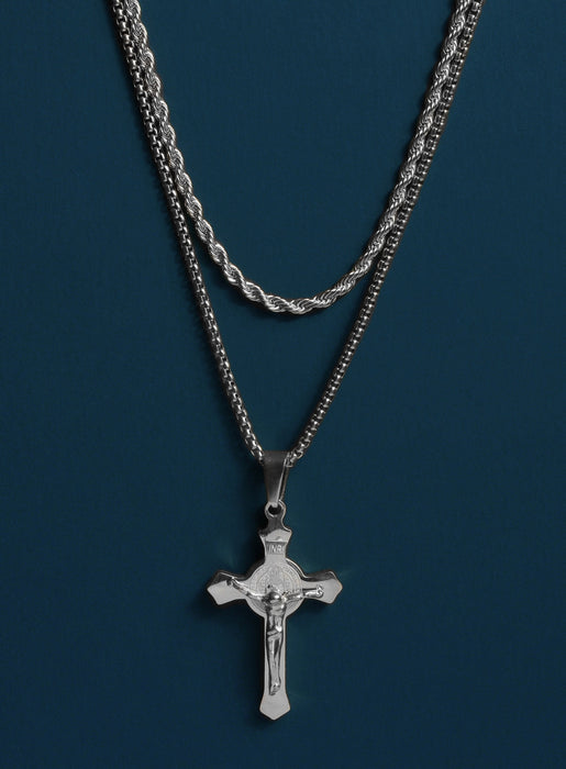 Waterproof Stainless Steel Crucifix Necklaces WE ARE ALL SMITH: Men's Jewelry & Clothing.   