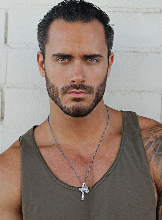 Men's silver Crucifix and Mary medal necklace Necklaces WE ARE ALL SMITH: Men's Jewelry & Clothing.   