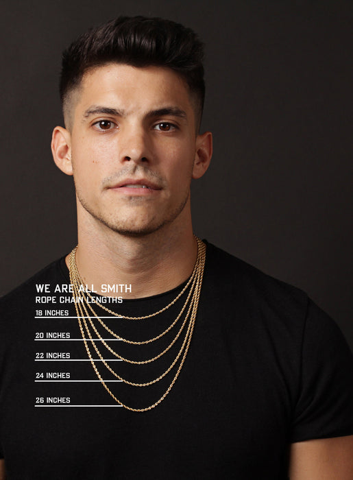 Men's gold plated stainless steel rope necklace Necklaces WE ARE ALL SMITH: Men's Jewelry & Clothing.   