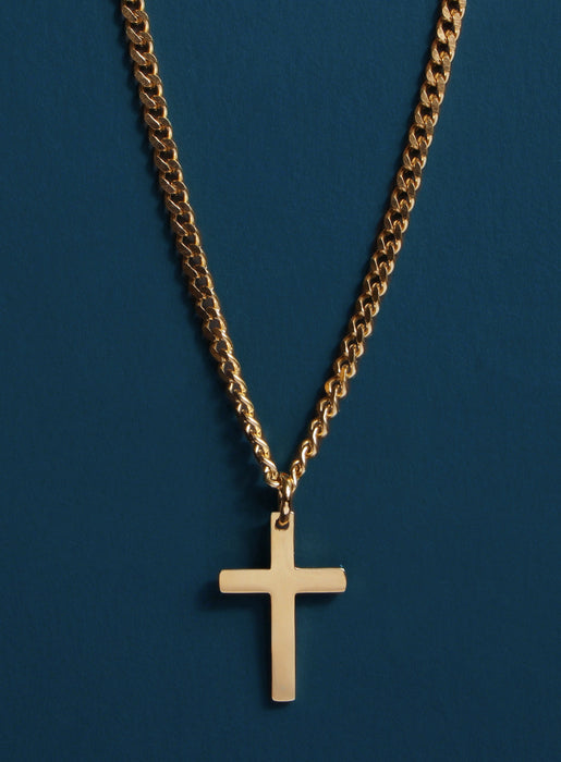 Gold Cross Cuban Chain For Men Necklaces WE ARE ALL SMITH: Men's Jewelry & Clothing.   