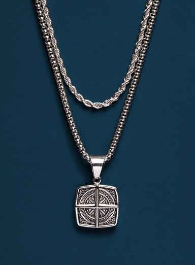 Waterproof Compass Necklace Set for Men Necklaces WE ARE ALL SMITH: Men's Jewelry & Clothing.   
