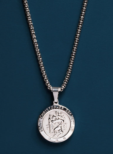 Sweatproof + Waterproof Saint Christopher Necklace Necklaces WE ARE ALL SMITH: Men's Jewelry & Clothing.   