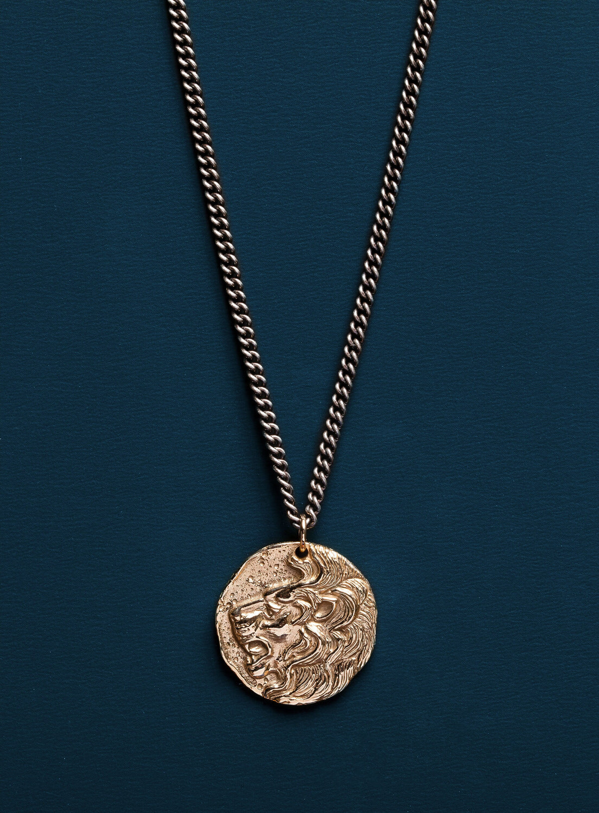 Lion Pendant | Black Gold Plated Pendant | Marcozo