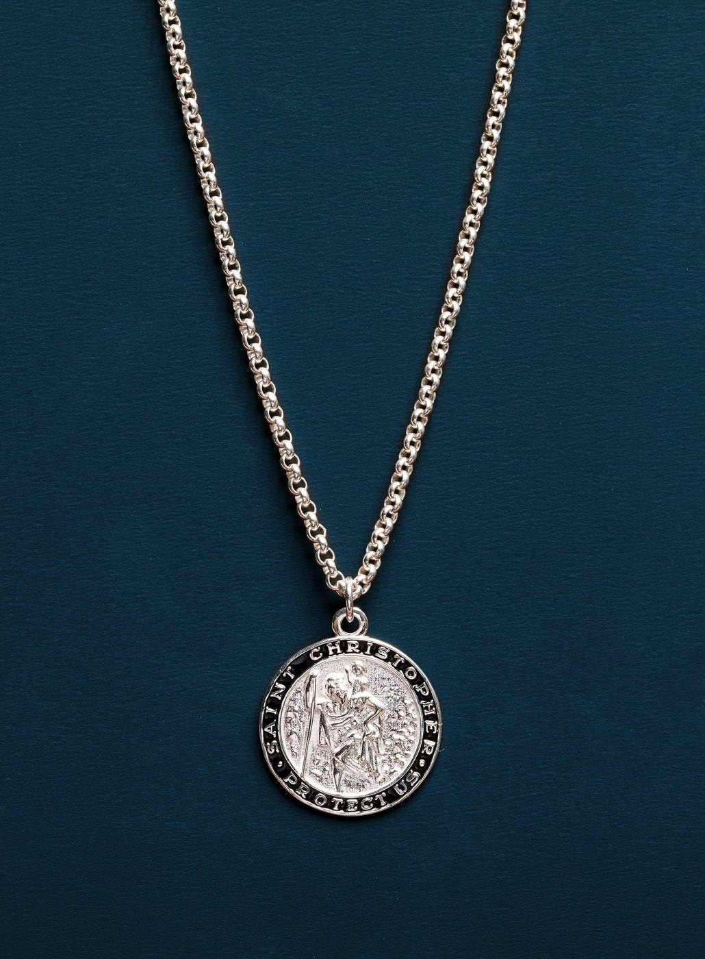 Sterling Silver St Christopher Medal Necklace for Men — WE ARE ALL SMITH