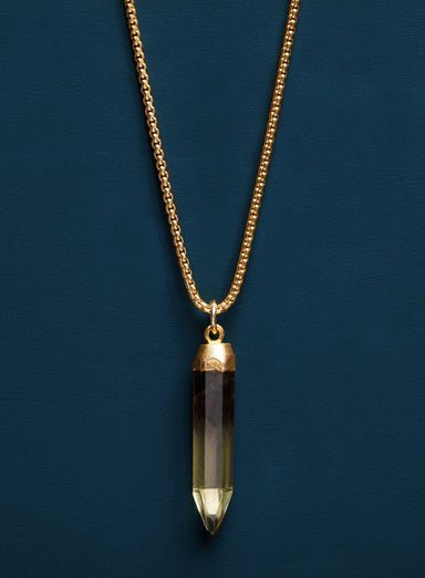 Quartz Necklace Smokey and Lemon Quartz Necklaces WE ARE ALL SMITH: Men's Jewelry & Clothing.   