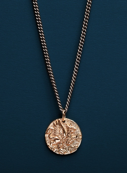 Bronze & Sterling Griffin Necklace - Greek coin replica Necklaces WE ARE ALL SMITH: Men's Jewelry & Clothing.   