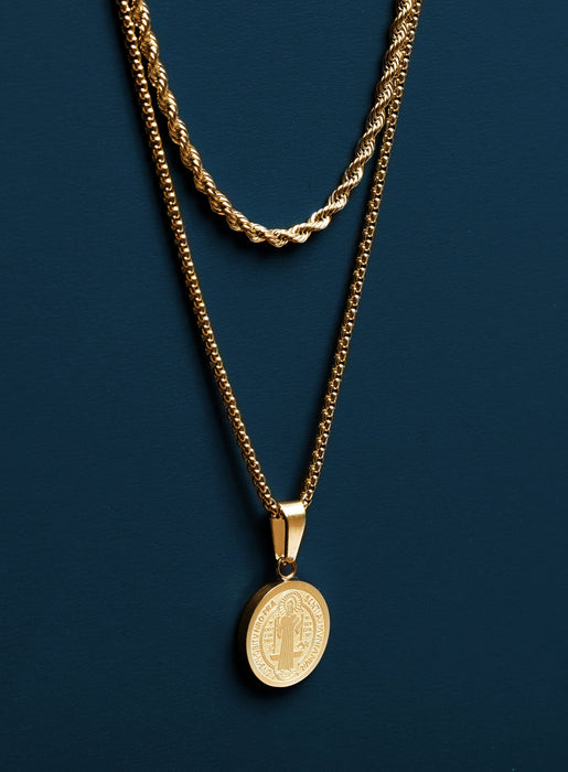 Saint Benedict Medal Necklace Set for Men — WE ARE ALL SMITH
