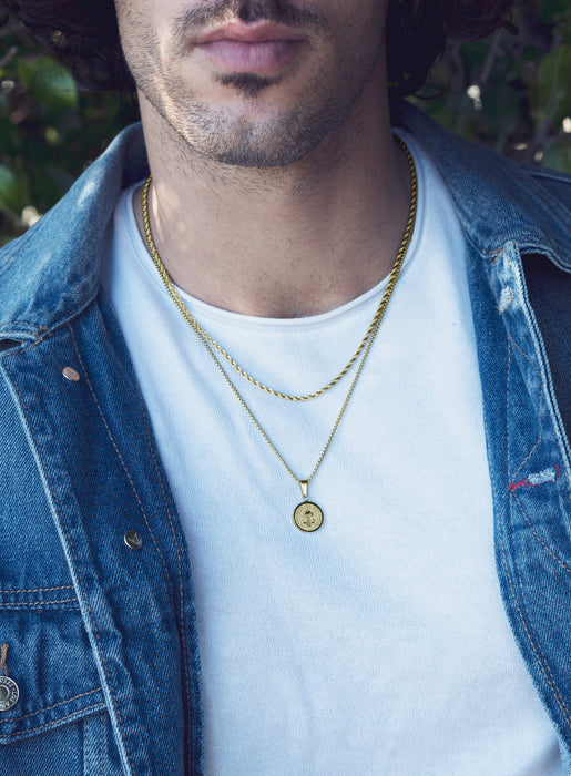 Saint Benedict Medal Necklace Set for Men Necklaces WE ARE ALL SMITH: Men's Jewelry & Clothing.   