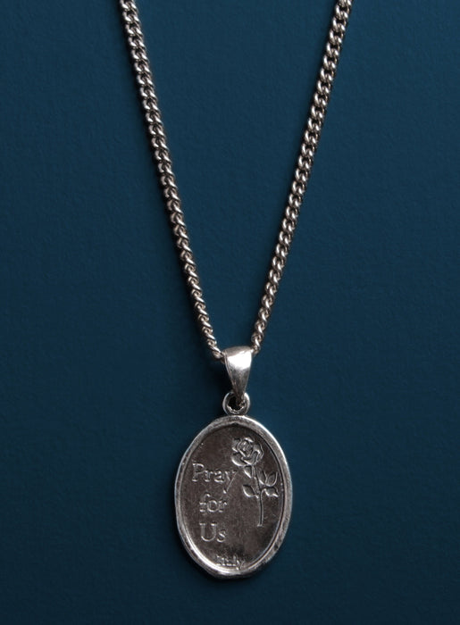 St. Jude Sterling Silver Oval Medal Necklace Necklaces WE ARE ALL SMITH: Men's Jewelry & Clothing.   