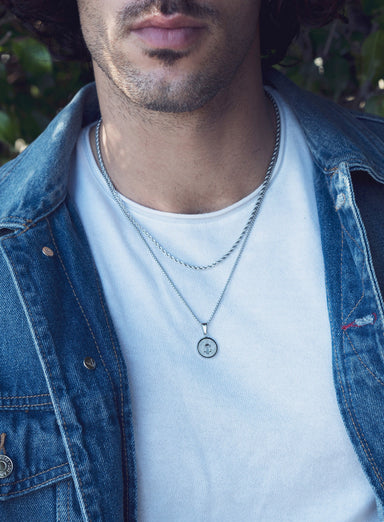 Waterproof Saint Benedict Necklace Set Necklaces WE ARE ALL SMITH: Men's Jewelry & Clothing.   