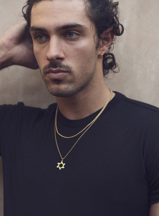 Gold Star of David Necklace Set for Men Necklaces WE ARE ALL SMITH: Men's Jewelry & Clothing.   