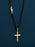 Gold Vermeil Cross on Black Titanium Cable Chain Necklace Necklaces WE ARE ALL SMITH: Men's Jewelry & Clothing.   