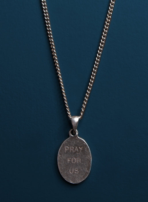 Praying Hands Oval Medal Necklace Necklaces WE ARE ALL SMITH: Men's Jewelry & Clothing.   