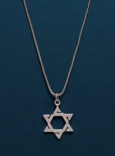 Sweatproof + Waterproof Star of David Silver Necklace Necklaces WE ARE ALL SMITH: Men's Jewelry & Clothing.   