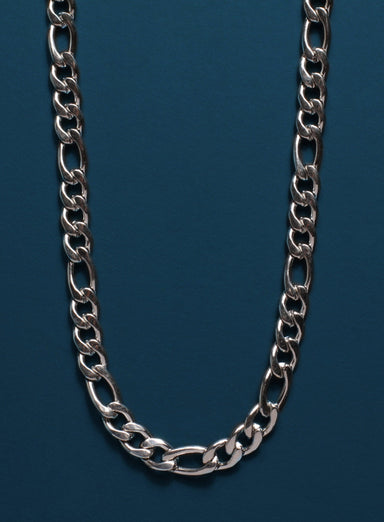 Sweatproof + Waterproof Mens Chain Necklace 7mm Figaro Jewelry WE ARE ALL SMITH: Men's Jewelry & Clothing.   