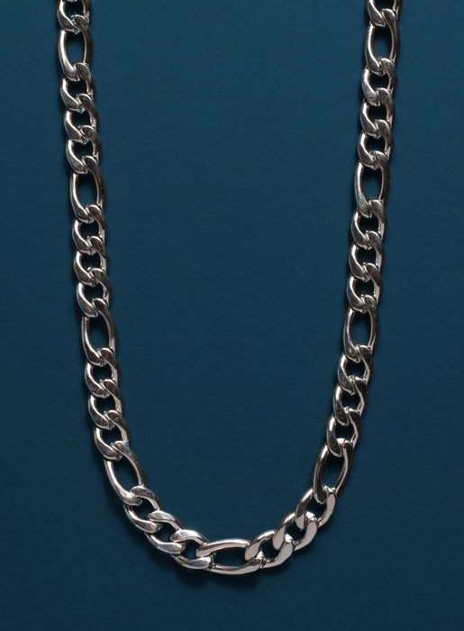 Sweatproof + Waterproof Mens Chain Necklace 7mm Figaro Jewelry WE ARE ALL SMITH: Men's Jewelry & Clothing.   