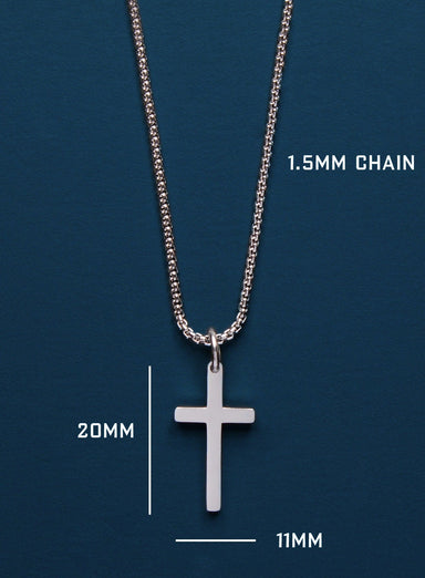 Silver Front Clasp Box Chain Minimalist Necklace For Women or Men