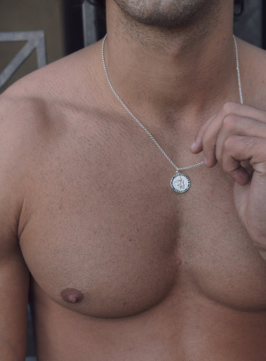 Sterling Silver St Christopher Medal Necklace for Men Necklaces WE ARE ALL SMITH: Men's Jewelry & Clothing.   