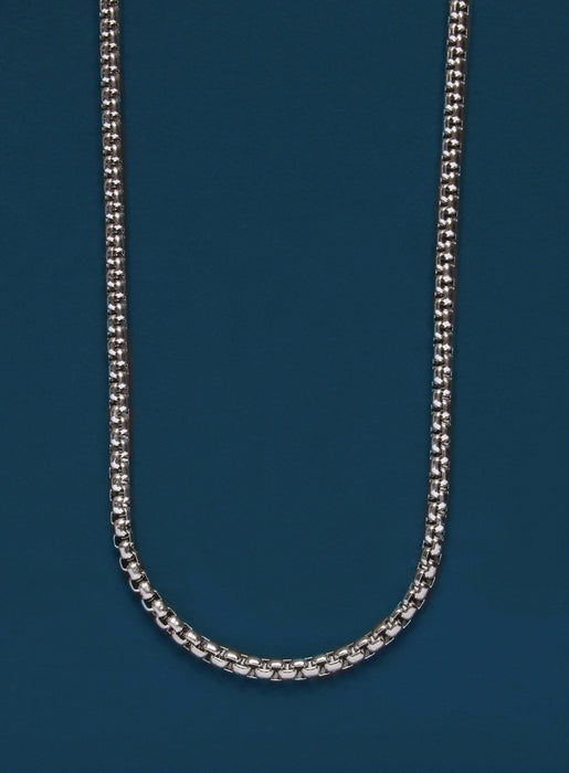 4mm Stainless Steel Round Box Chain Necklace for Men. Necklaces WE ARE ALL SMITH: Men's Jewelry & Clothing.   