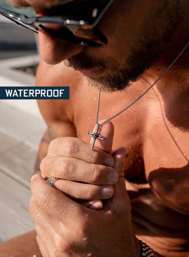 Waterproof Men's Nail Cross Necklace Necklaces WE ARE ALL SMITH: Men's Jewelry & Clothing.   