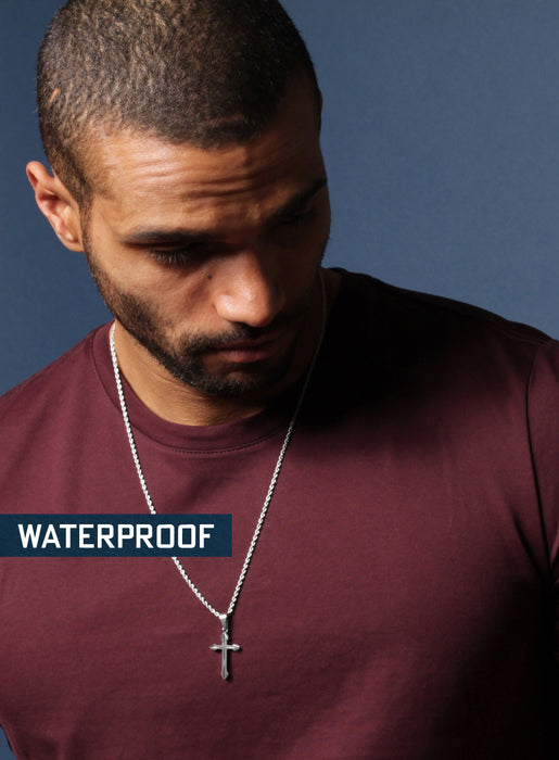 Waterproof Medium Silver Cross Pendant for Men — WE ARE ALL SMITH