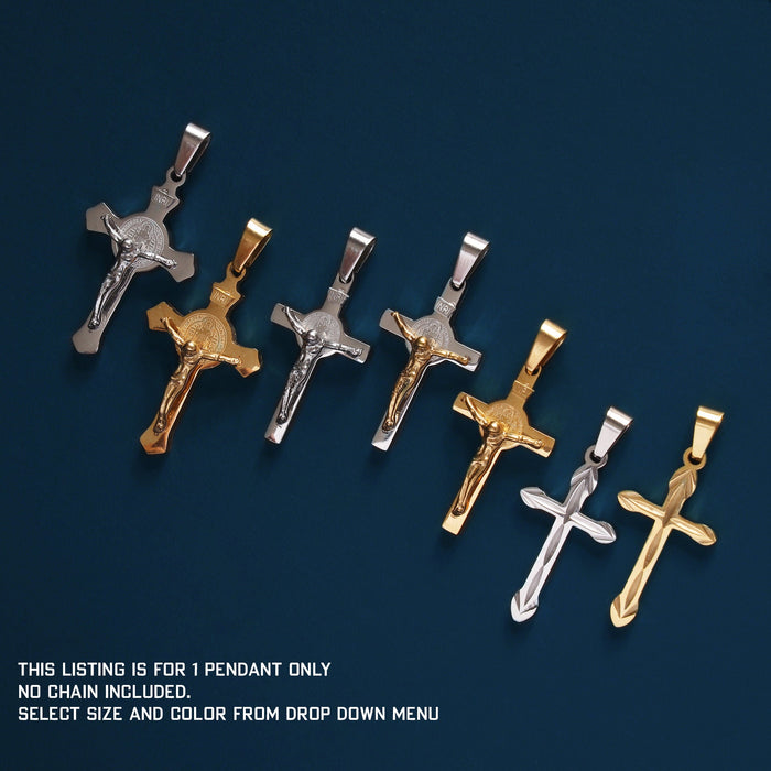 Gold, Silver Crucifix and Cross Pendant  WE ARE ALL SMITH: Men's Jewelry & Clothing.   