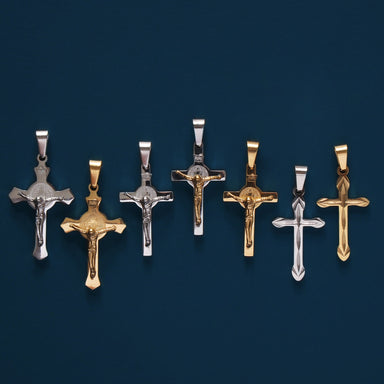 Gold, Silver Crucifix and Cross Pendant  WE ARE ALL SMITH: Men's Jewelry & Clothing.   