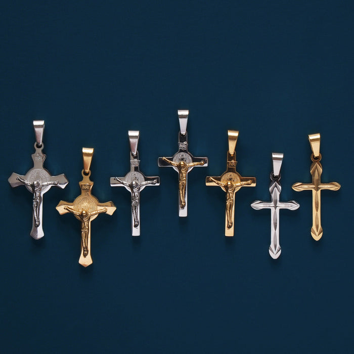 Gold, Silver Crucifix and Cross Pendant  WE ARE ALL SMITH: Men's Jewelry & Clothing.   