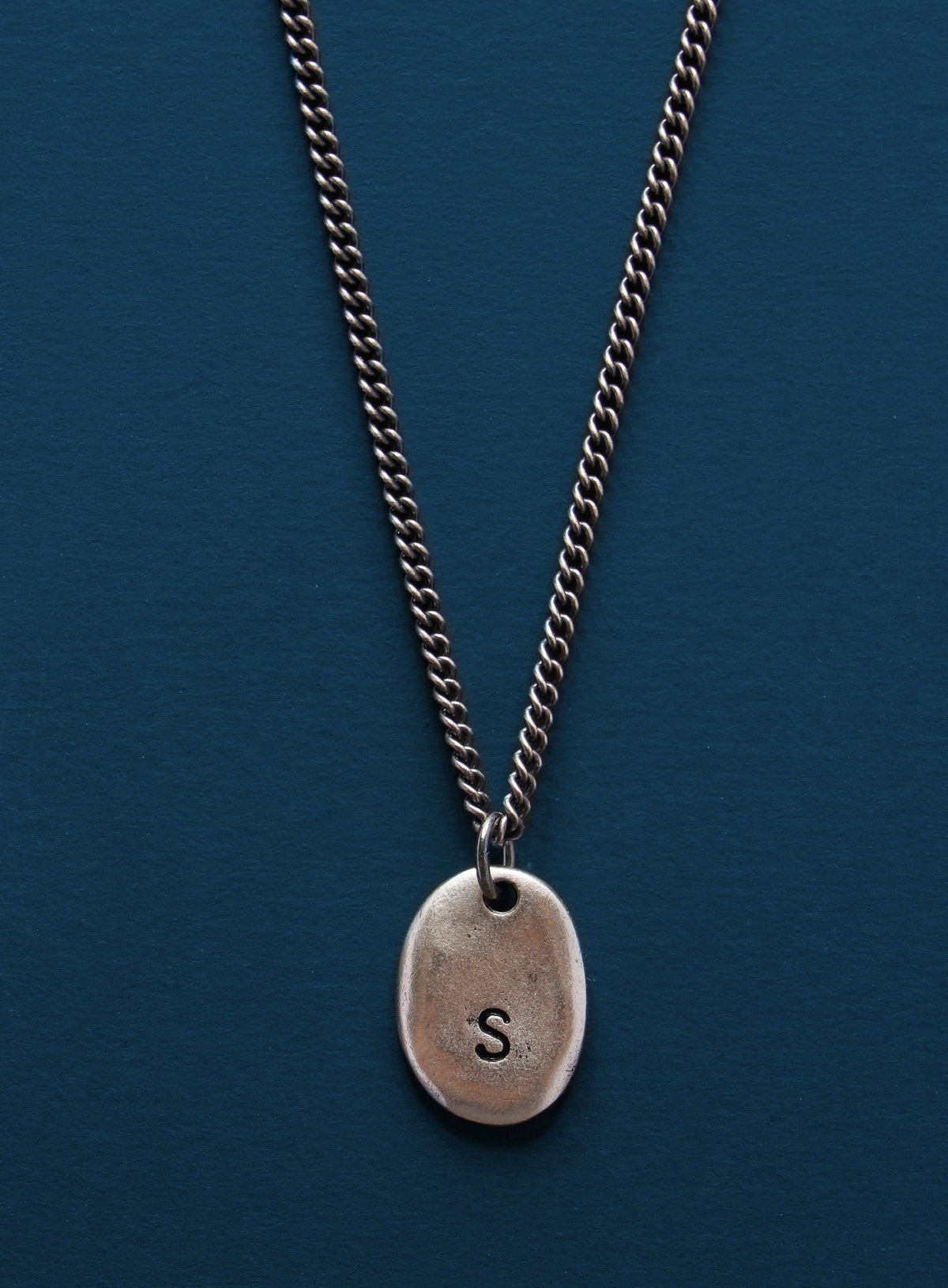 TH Monogram Stainless Steel Short Chain Necklace, SILVER