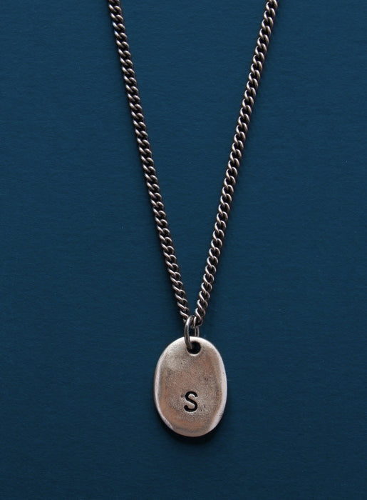 Pewter & Sterling Initial Necklace for Men Necklaces WE ARE ALL SMITH: Men's Jewelry & Clothing.   