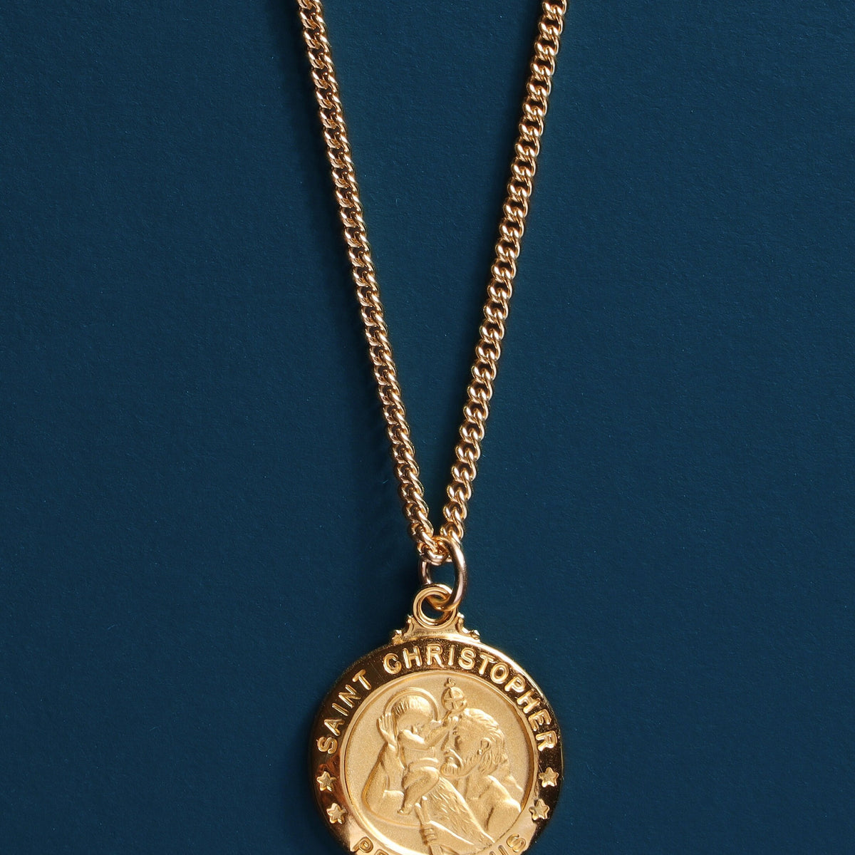 18k gold st christopher gold necklace mens
