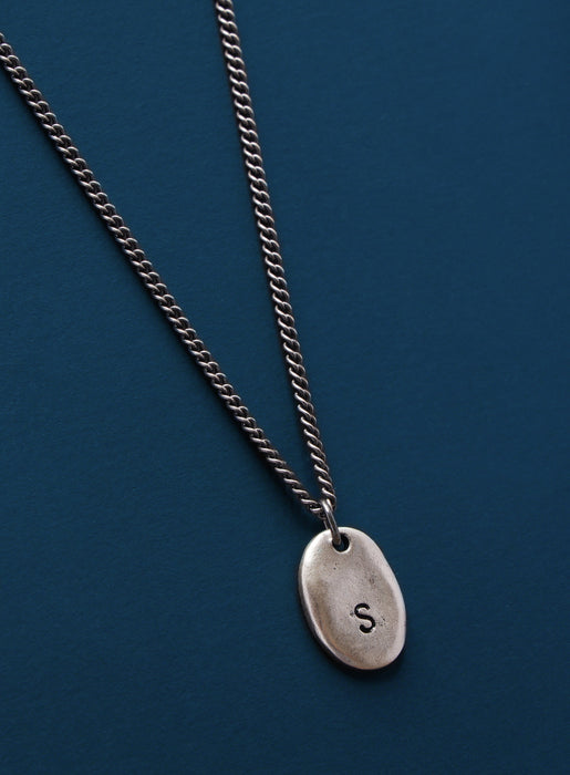 Pewter & Sterling Initial Necklace for Men Necklaces WE ARE ALL SMITH: Men's Jewelry & Clothing.   