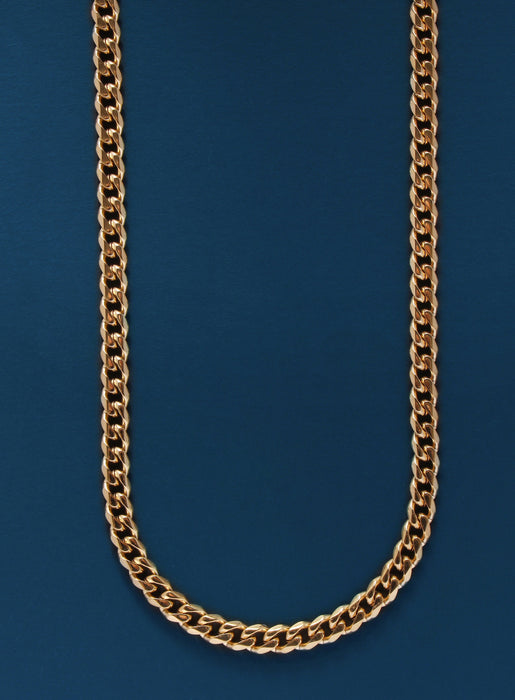 5mm Gold Miami Cuban Chain Necklaces WE ARE ALL SMITH: Men's Jewelry & Clothing.   