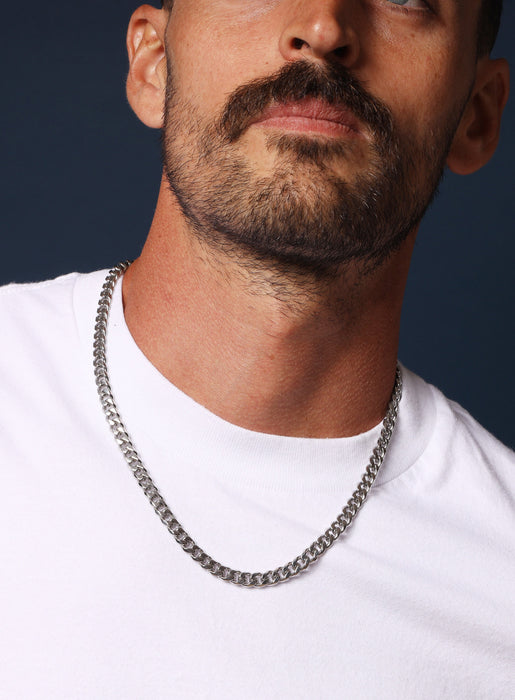 Waterproof Cuban Chain 7mm Necklaces WE ARE ALL SMITH: Men's Jewelry & Clothing.   