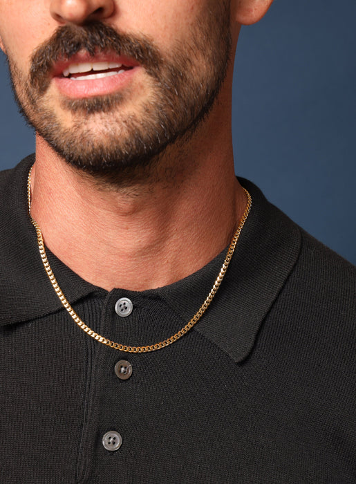 Mens gold cuban necklace clearance