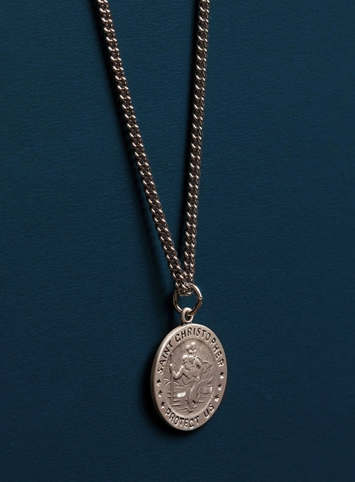 Small Saint Christopher Men's Necklace for Men  WE ARE ALL SMITH: Men's Jewelry & Clothing.   