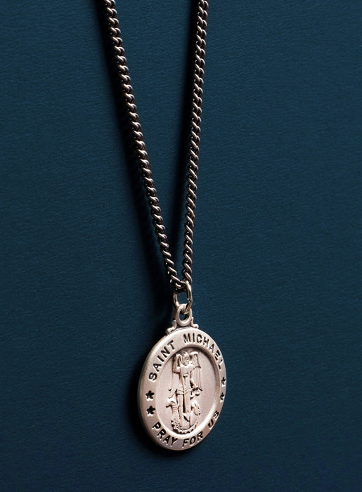 Saint Michael the Archangel Pendant Necklace for Men Necklace WE ARE ALL SMITH: Men's Jewelry & Clothing.   