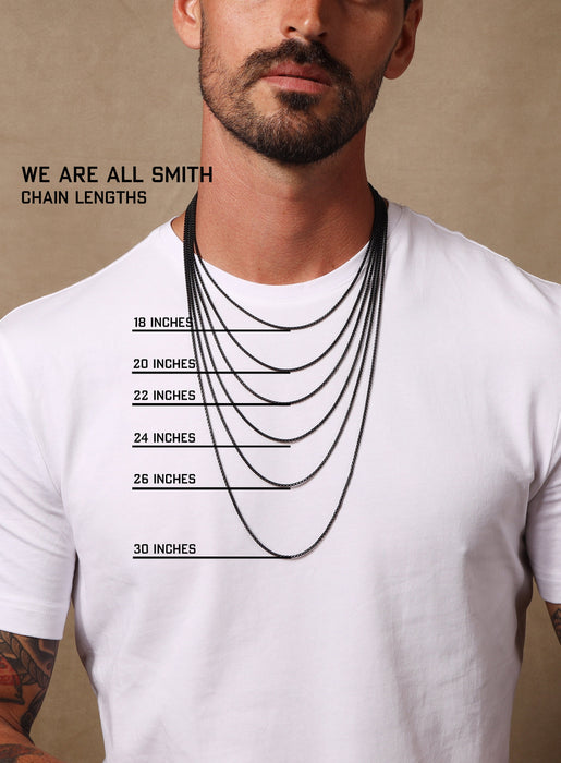 2mm Black venetian round box chain Necklaces WE ARE ALL SMITH: Men's Jewelry & Clothing.   